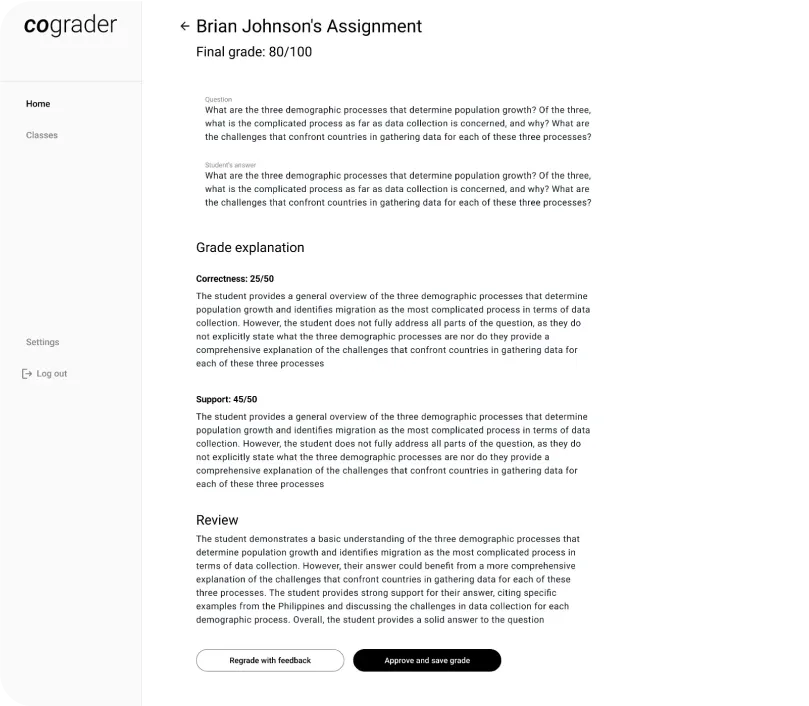 Review and adjust feedback